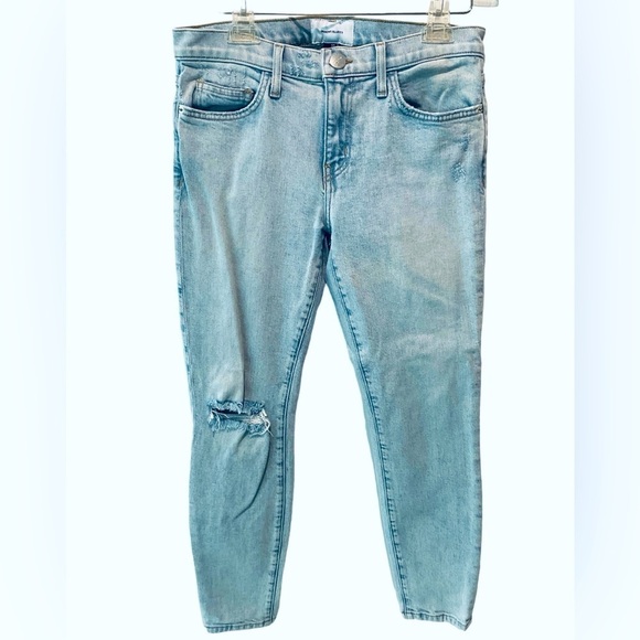 CURRENT ELLIOTT Size 27 HIgh Waist Stiletto Century Destroy Jeans Light Blue EUC - Picture 1 of 7